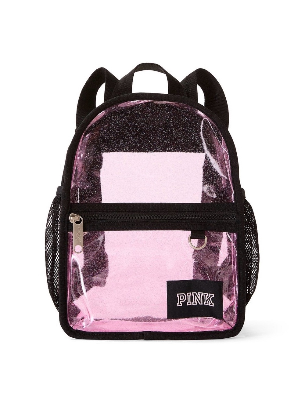 New Black VS PINK Mini Backpack Clear Transparent Purse Bag Glitter SOLD OUT